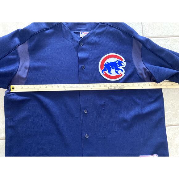 MLB Chicago Cubs Jersey Mens 2XL Major League Baseball Blue Cubbies Blank Merch - Picture 6 of 12